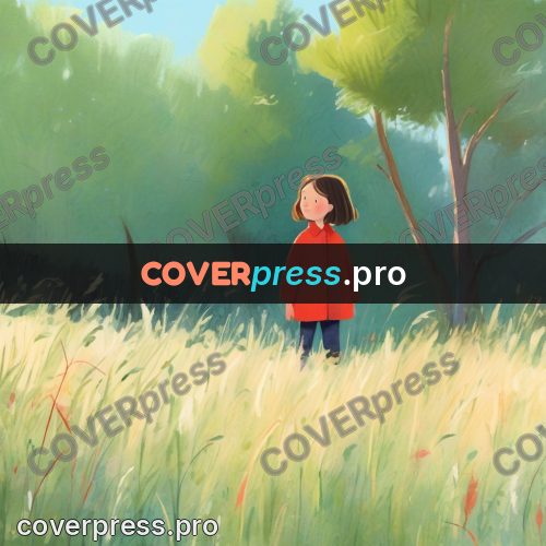 Storybook drawing: girl in a red coat