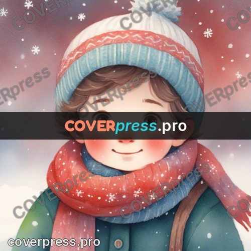 Storybook drawing: child in a knitted hat