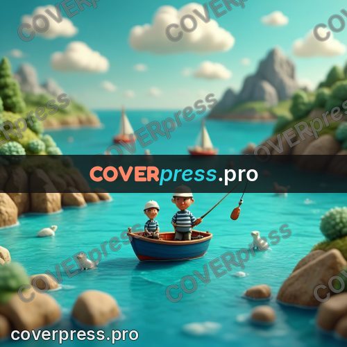 Miniature scene: fisherman in a boat