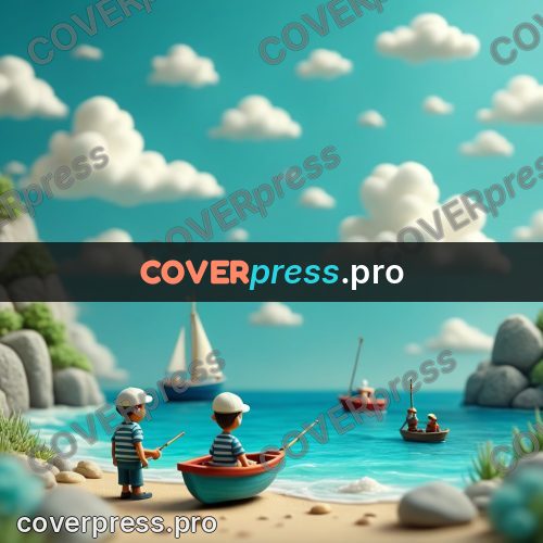Miniature scene: fisherman in a boat