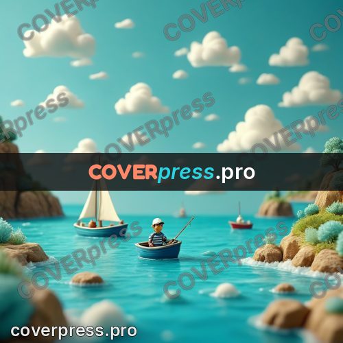 Miniature scene: fisherman in a boat