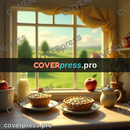 Miniature scene: lattice pie by a window