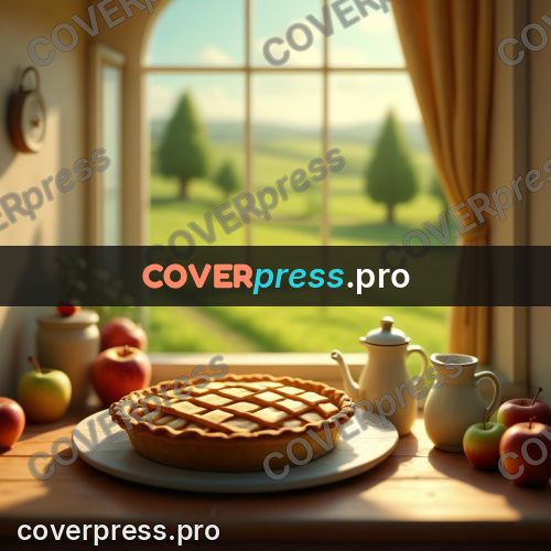Miniature scene: lattice pie by a window