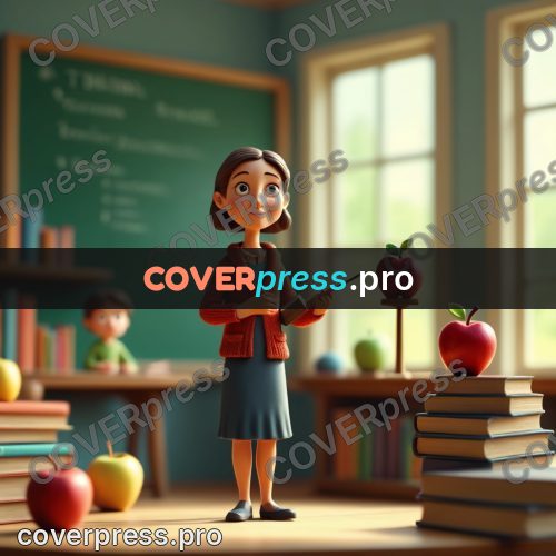Miniature scene: teacher with a globe