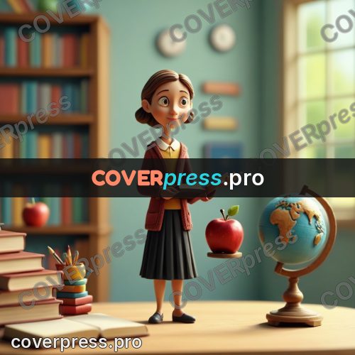 Miniature scene: teacher with a globe