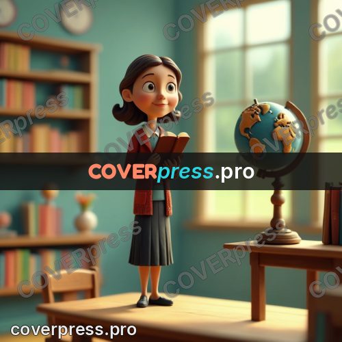 Miniature scene: teacher with a globe