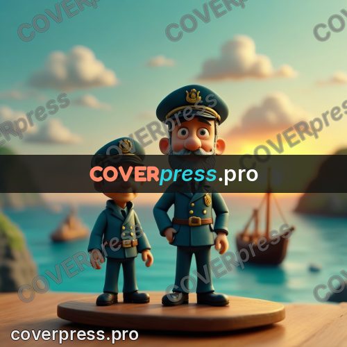 Miniature scene: captain in a peaked cap