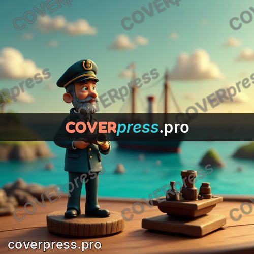 Miniature scene: captain in a peaked cap