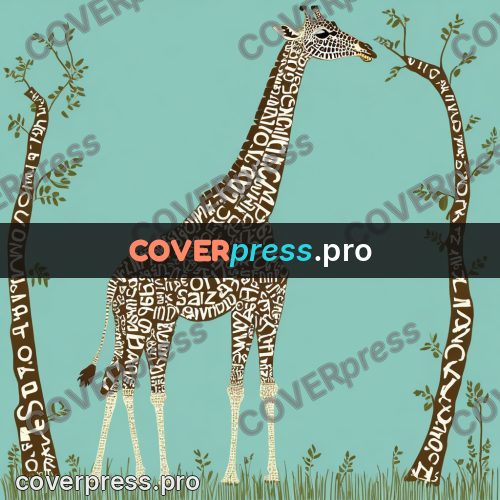 Typographic poster: giraffe with a long neck