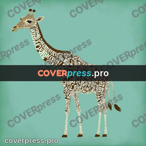 Typographic poster: giraffe with a long neck