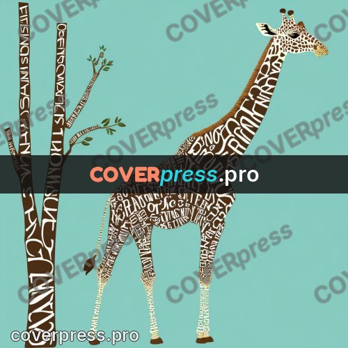 Typographic poster: giraffe with a long neck