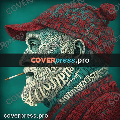 Typographic poster: bearded old man in a cap