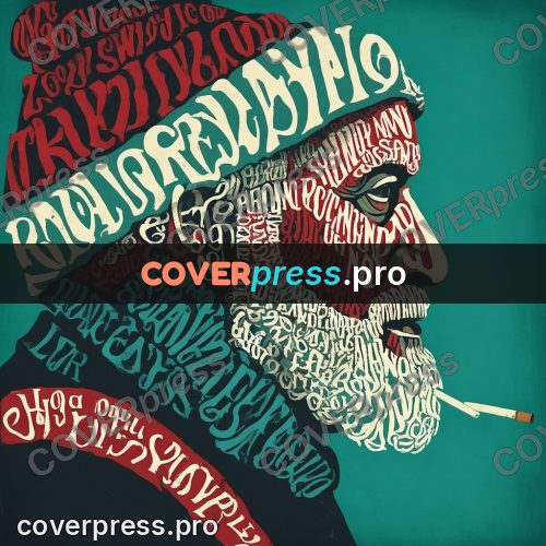 Typographic poster: bearded old man in a cap