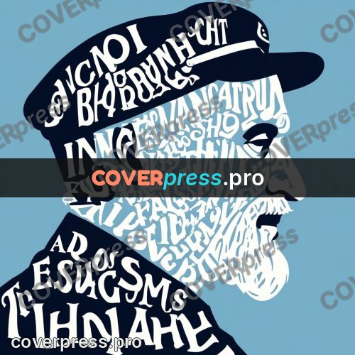 Typographic poster: captain in a peaked cap
