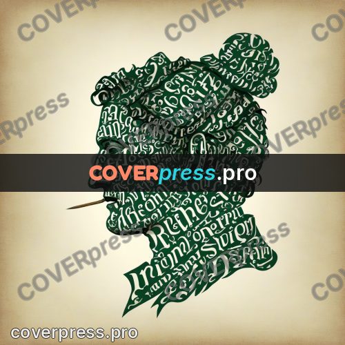 Typographic poster: profile with wavy hair