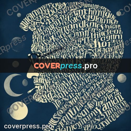 Typographic poster: profile in round glasses