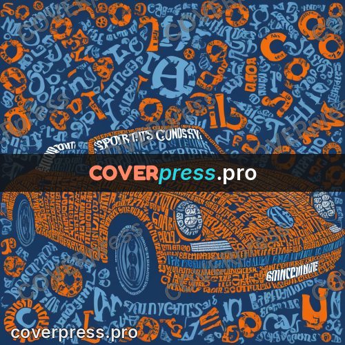 Typographic poster: sports car from the side
