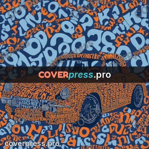 Typographic poster: sports car from the side