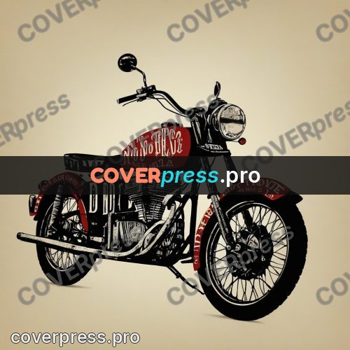 Typographic poster: classic motorcycle on a stand