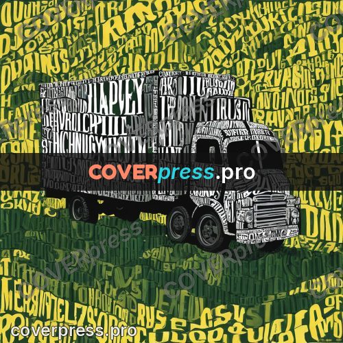 Typographic poster: box truck from the side