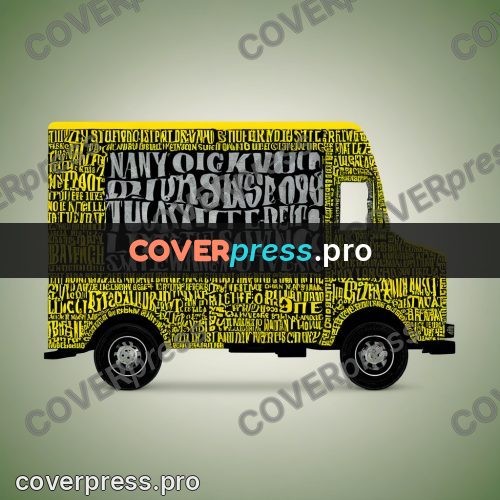 Typographic poster: box truck from the side