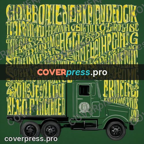 Typographic poster: box truck from the side