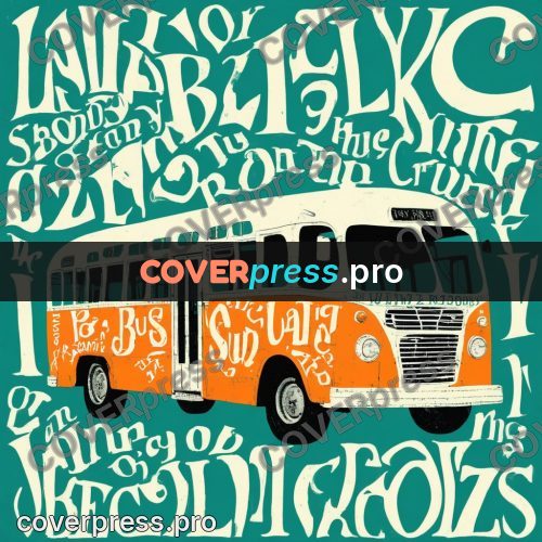 Typographic poster: old bus with windows