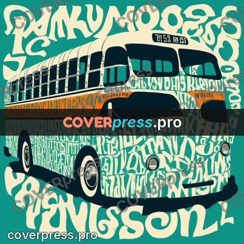 Typographic poster: old bus with windows