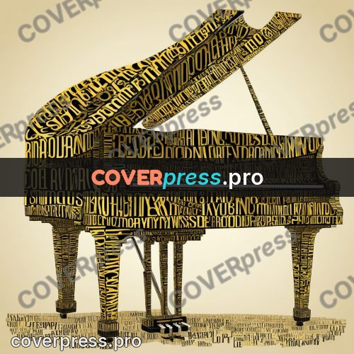 Typographic poster: grand piano with open lid