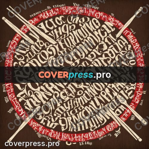 Typographic poster: drum with crossed sticks