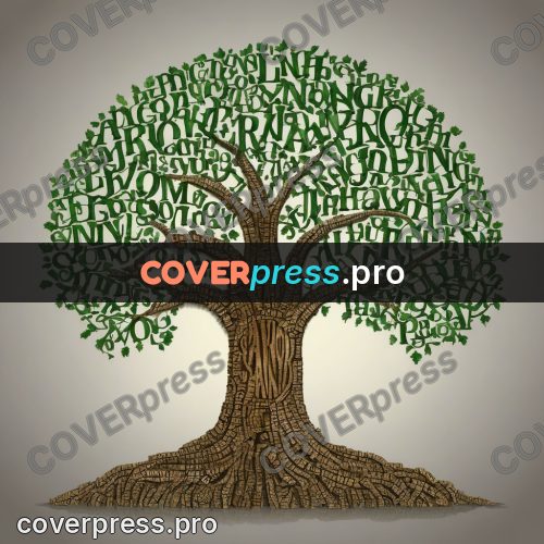 Typographic poster: spreading oak with roots