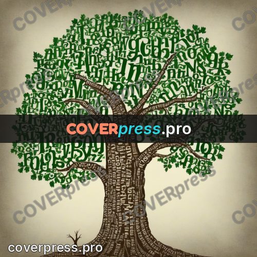 Typographic poster: spreading oak with roots