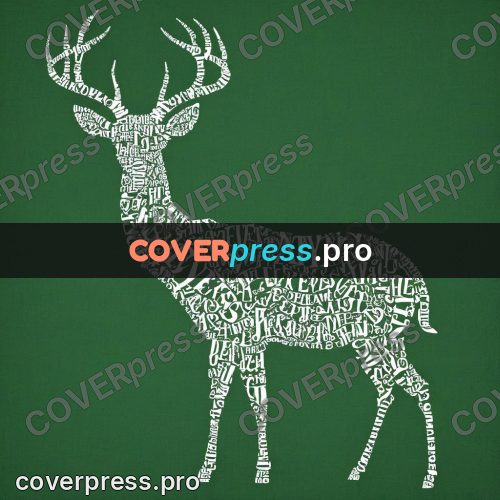 Typographic poster: deer with branching antlers
