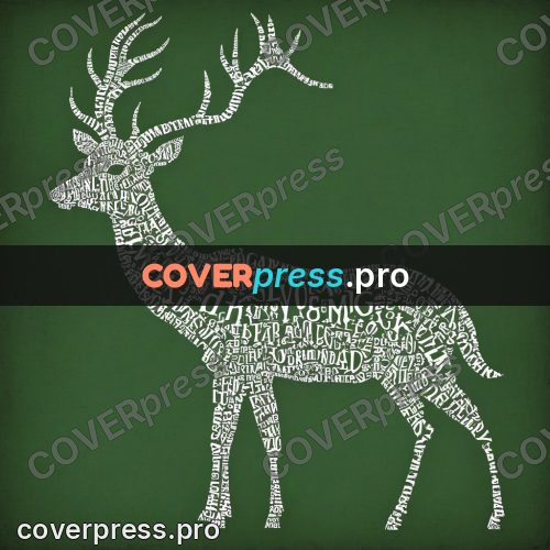 Typographic poster: deer with branching antlers