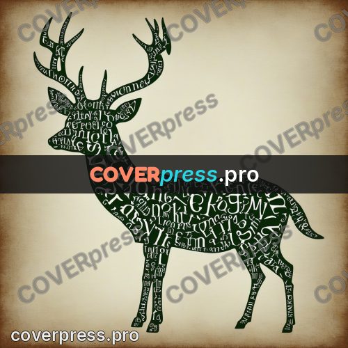 Typographic poster: deer with branching antlers