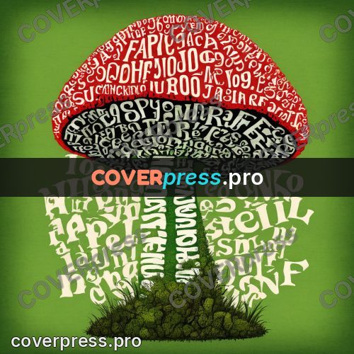 Typographic poster: fly agaric on green moss