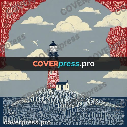 Typographic poster: lighthouse on a rock