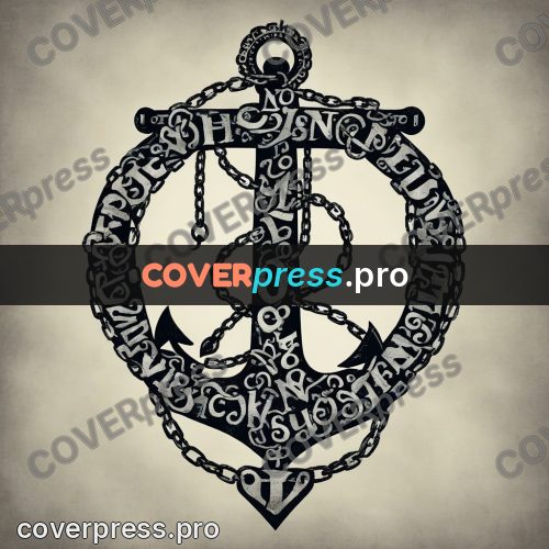 Typographic poster: anchor with a chain upright