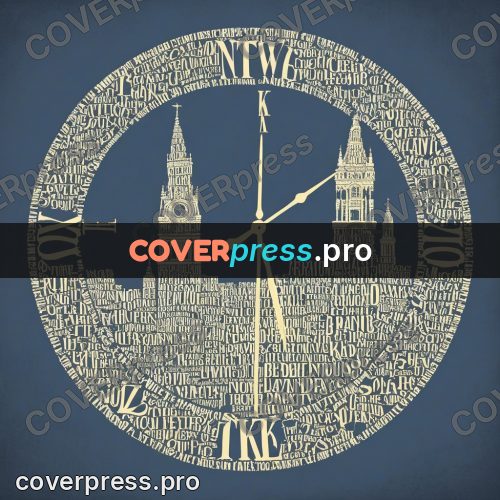 Typographic poster: clock tower in a circle