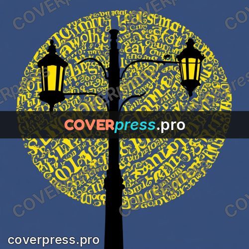 Typographic poster: street lamp with a curved post