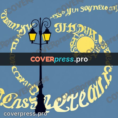 Typographic poster: street lamp with a curved post