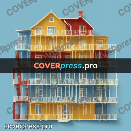 Typographic poster: house with balconies and storeys