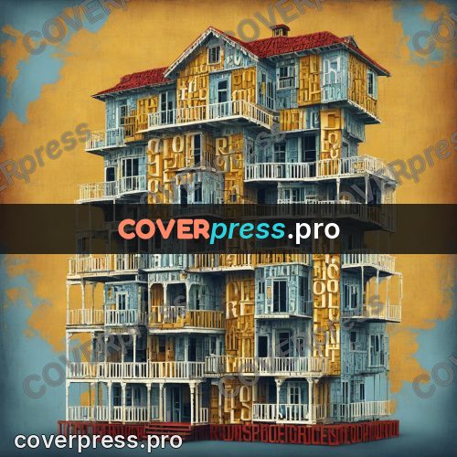 Typographic poster: house with balconies and storeys