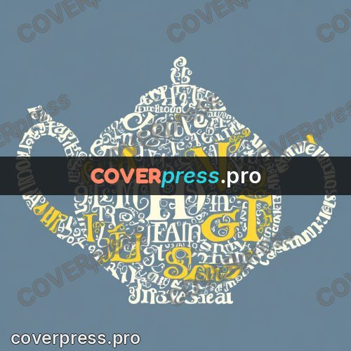 Typographic poster: round teapot with a spout