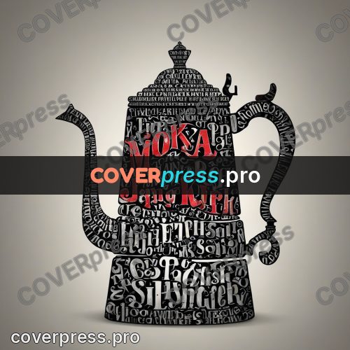 Typographic poster: moka pot with a handle