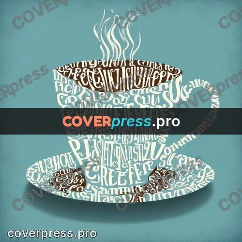Typographic poster: cup and saucer with steam