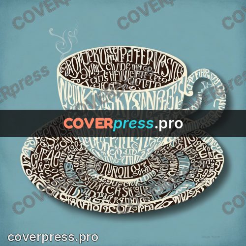 Typographic poster: cup and saucer with steam