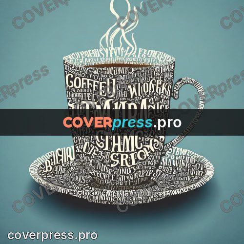 Typographic poster: cup and saucer with steam