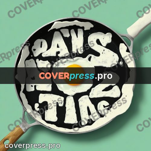 Typographic poster: frying pan with eggs above