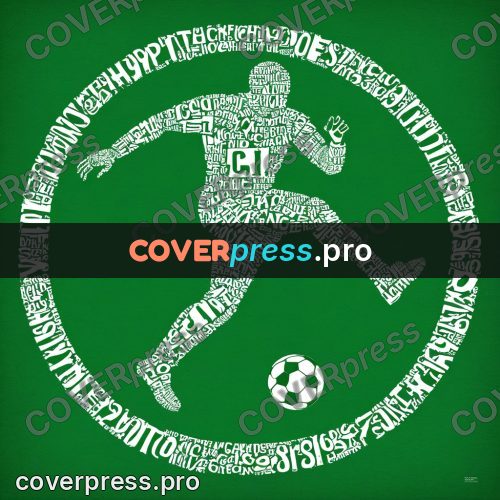 Typographic poster: footballer kicking a ball